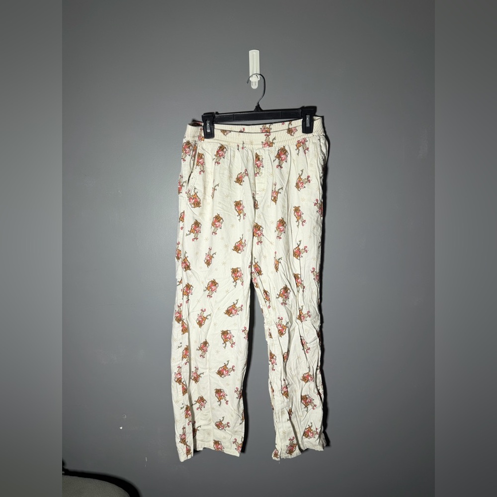 Aerie Cindy Lou Who Flannel Off-Duty Flannel Trouser Pajama Pant Size Medium - Picture 2 of 4